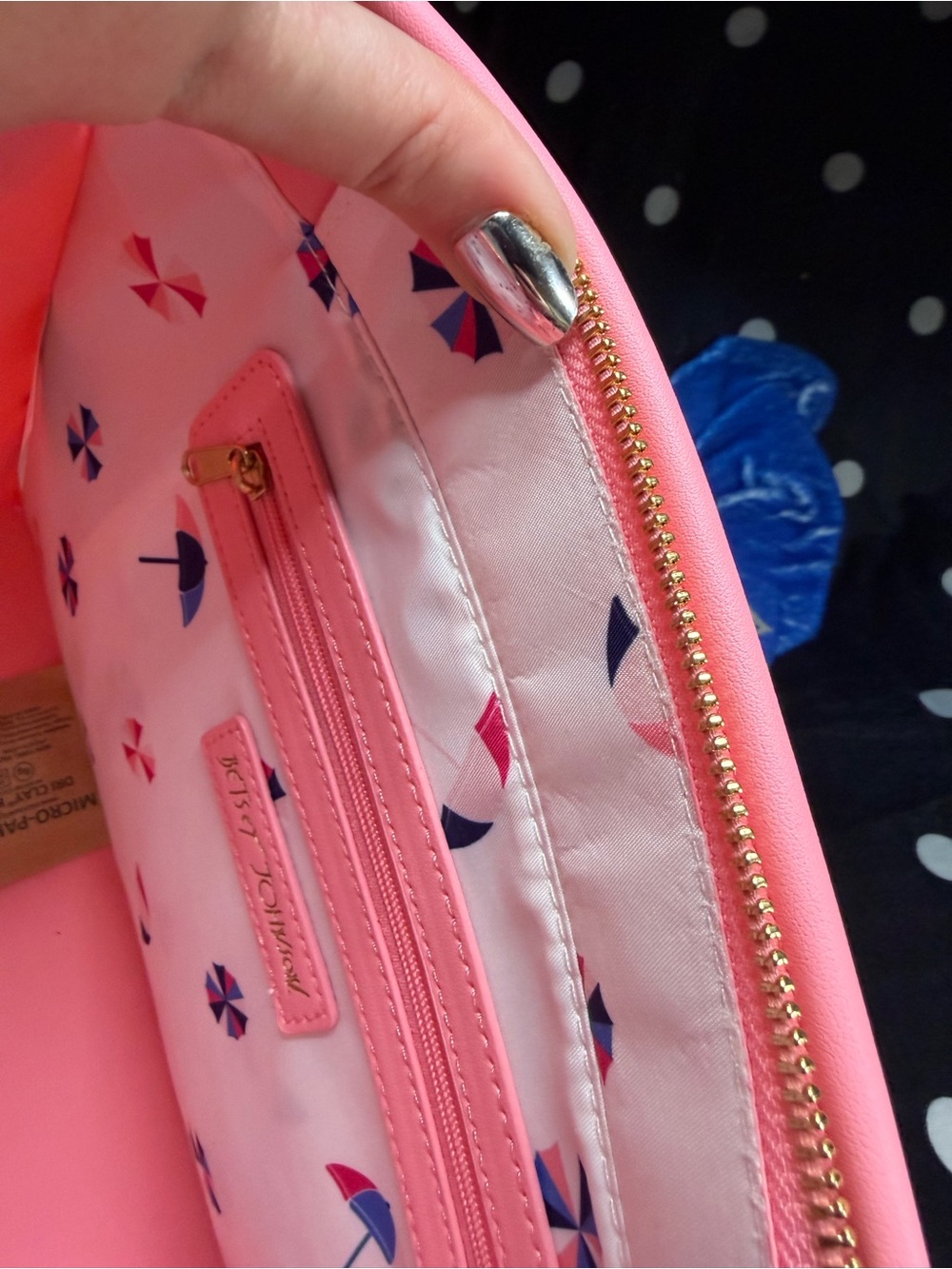NWT Betsey Johnson Pink & Cream Quilted Tote Handbag with Scarf Accent - Picture 13 of 13